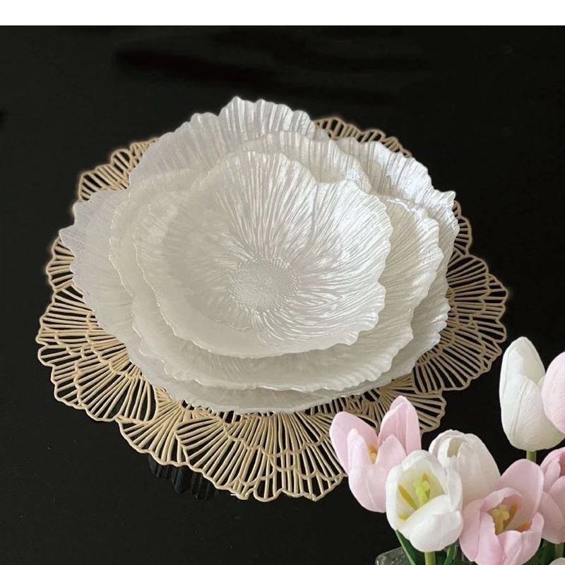 

Цветочная тарелка с фруктами, стеклянная тарелка для свадебной вечеринки, конфеты, закуски, десерт, домашняя кухонная посуда