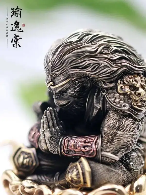 Cos Black Myth Wukong Props Brass Monkey Handmade Brass Ornaments Desktop Decoration Cos Winning Buddha Monkey Props Handicrafts