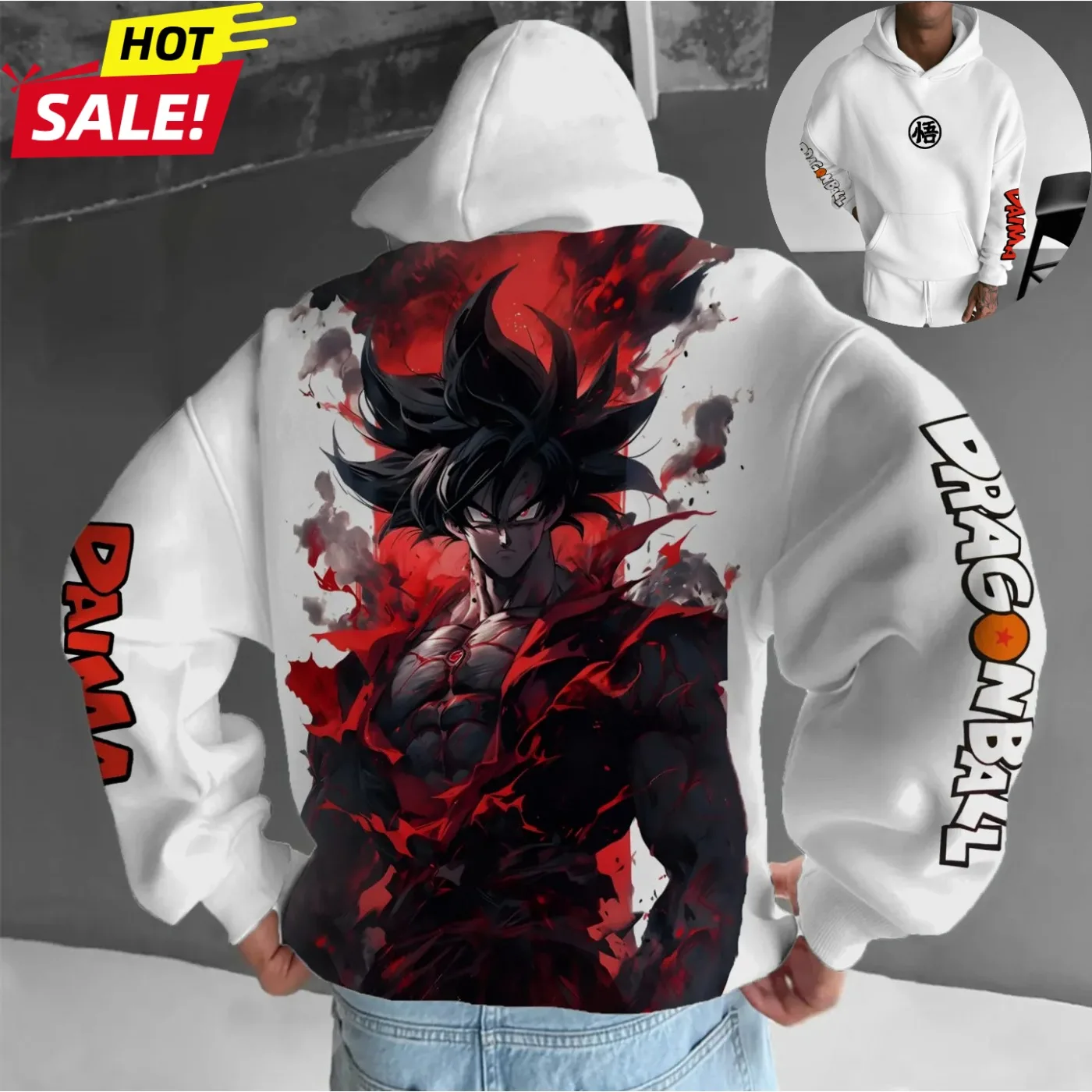 Son Goku Dragon Ball Saiyan Harajuku Fall Winter Men Hooded Sweatshirt Street Retro Women Oversized Hoodie Long-Sleeve Unisex