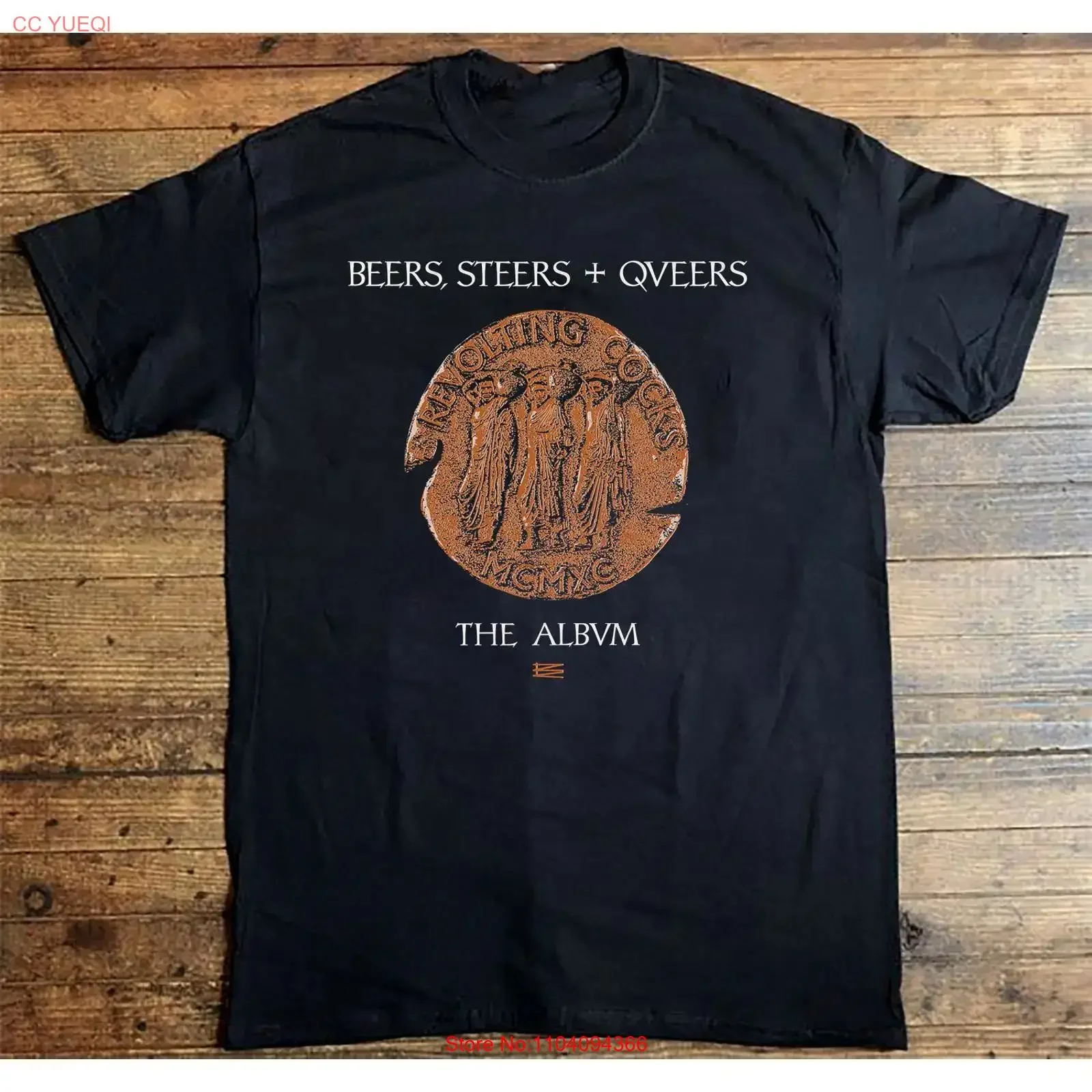 Camiseta Revolting Cocks Beers Steers Queers Negra, Todas las Tallas, Estilo Vintage, Lavada, Casual, Ligeramente Versátil, Cómoda y Elástica