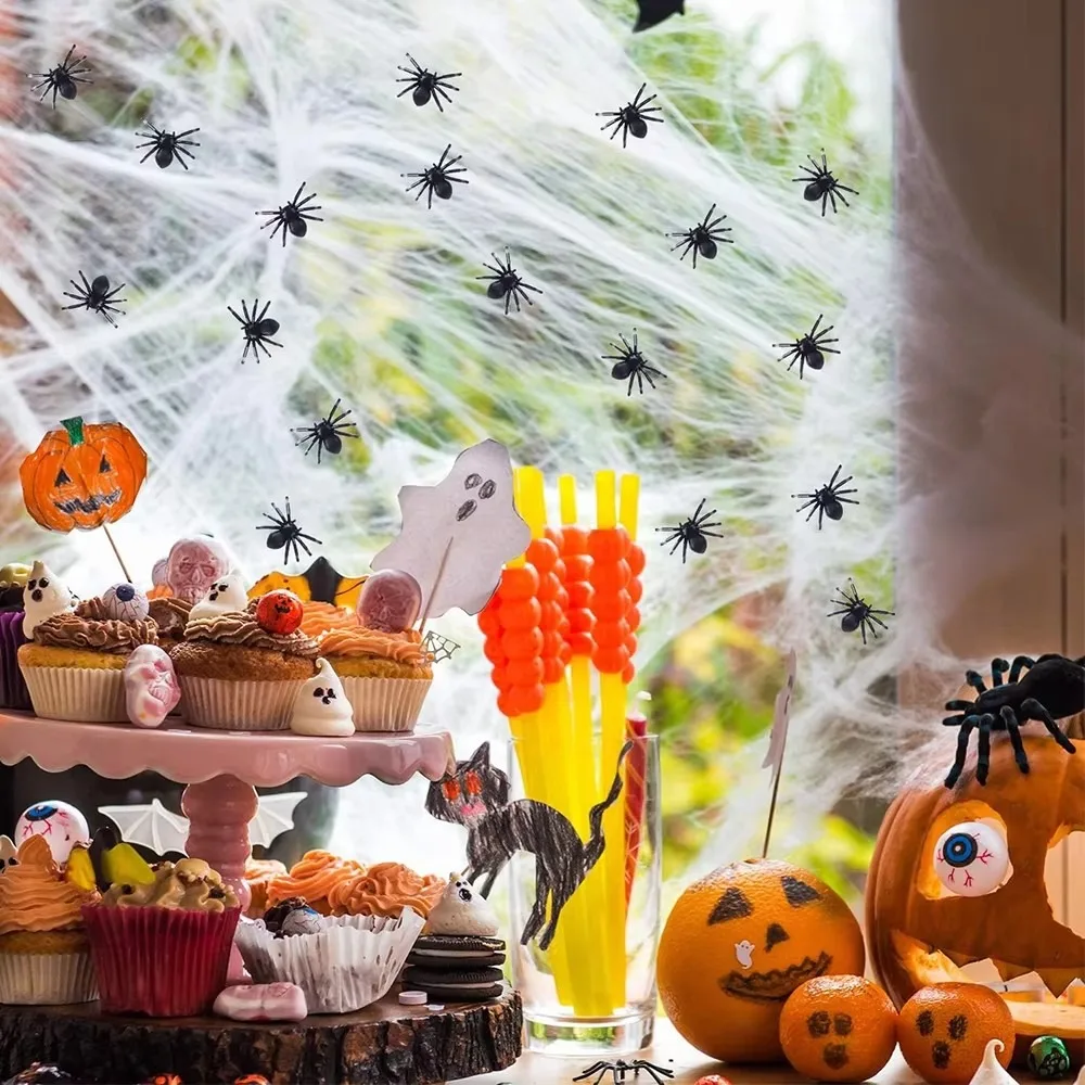Halloween Black Small Spiders Decor Fake Horror Spider Haunted House Prop DIY Halloween Party Decoration Simulation Insects Toys image 4