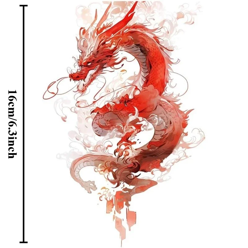 Red Chinese Dragon Vinyl Decal, Watercolor Style Sticker for Car, Bike, Skateboard, Window & Vehicle Parts Decor
