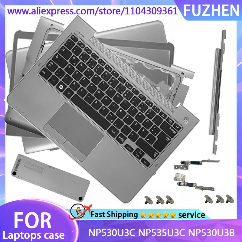 

For NP530U3C NP535U3C NP530U3B LCD Back Cover/Front Frame/Palm Pad Keyboard/Bottom Cover/Hinge