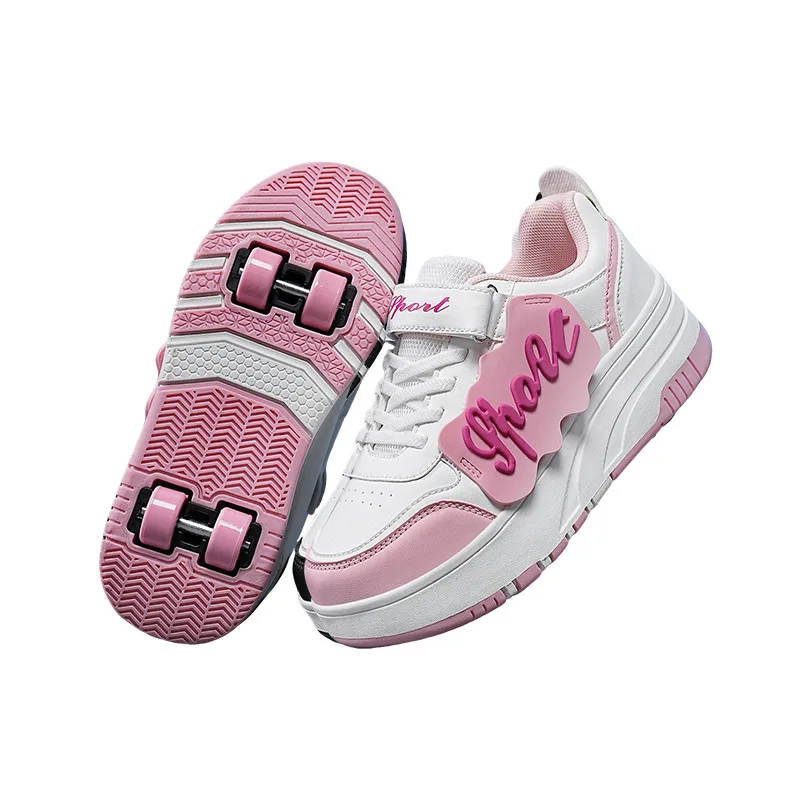 Children's Inline Roller Skates Boys And Girls Four-Wheel Speed Skates Kids Double-Row Roller Blades