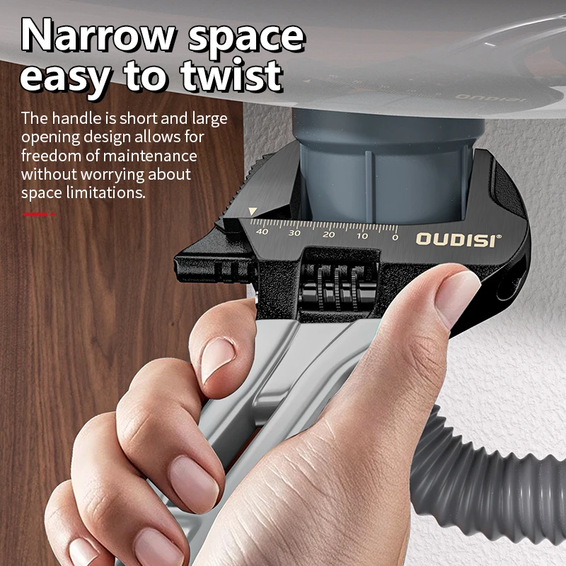 Grande clé ouverte réglable universelle, Mini clé en acier à manche court, outils de réparation ménagers pour salle de bains 5/6/8 pouces