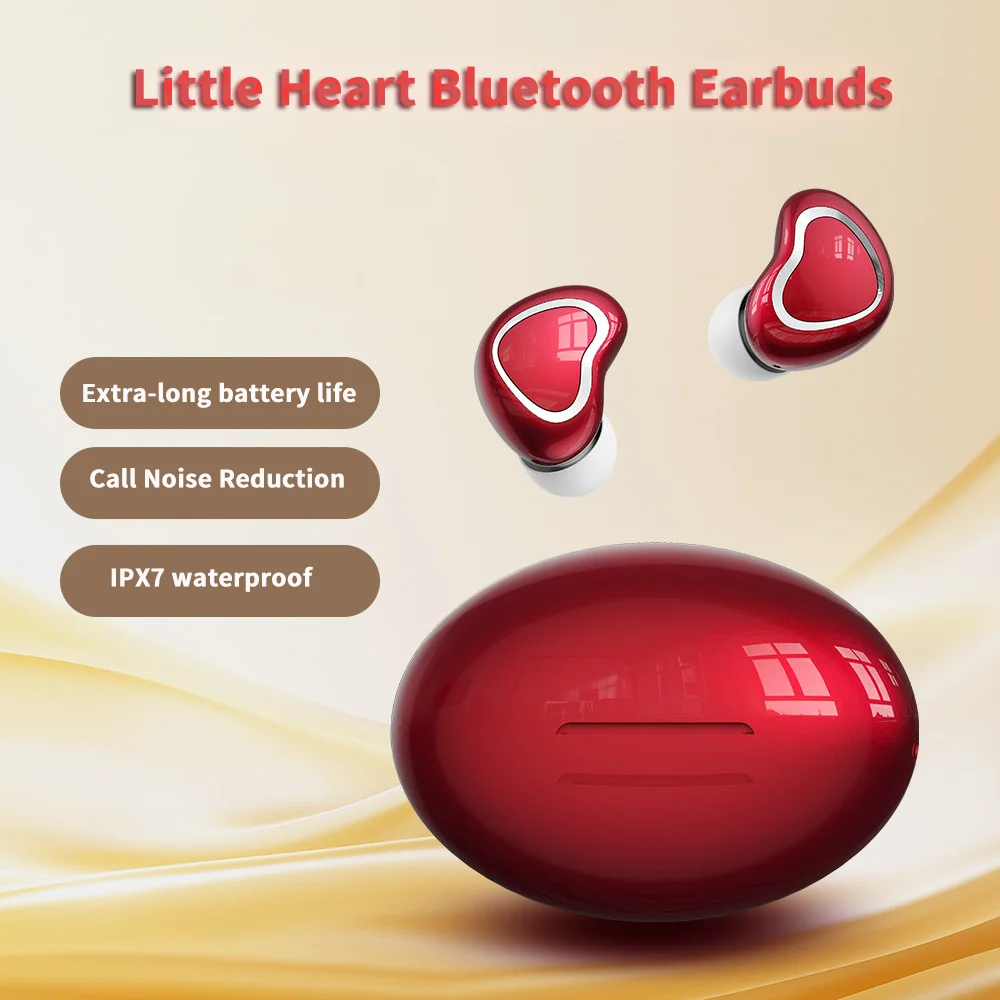 

Bluetooth-наушники Little Heart IPX7, водонепроницаемые, с сенсорным управлением, 360° ° HiFi звуковой эффект, широкая совместимая игровая игра для прослушивания музыки