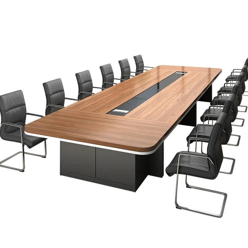 

Office conference table simple modern strip table conference room chair combination furniture large staff training table