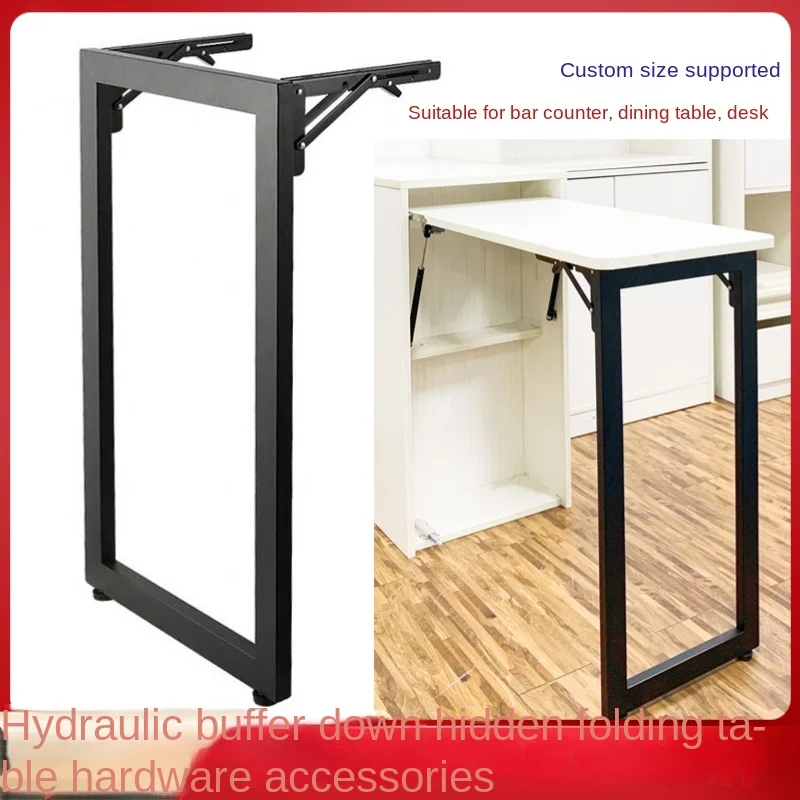 Flip-down Hidden Folding Table Frame Storage Multifunctional Invisible Desk Dining Table Bar Counter Hardware Accessories