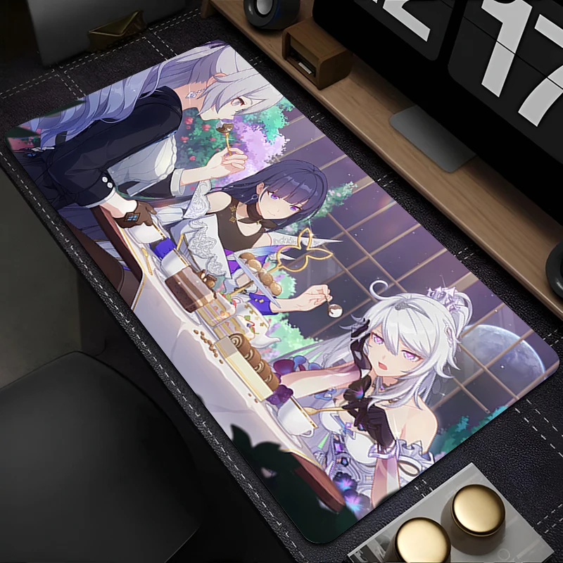 

Mouse Pad Accessories Keyboard Pad Office Desk Mat Anime Mousepad Natural Rubber Anti Slip Gaming H-honkai Impact 3 Extended Pad