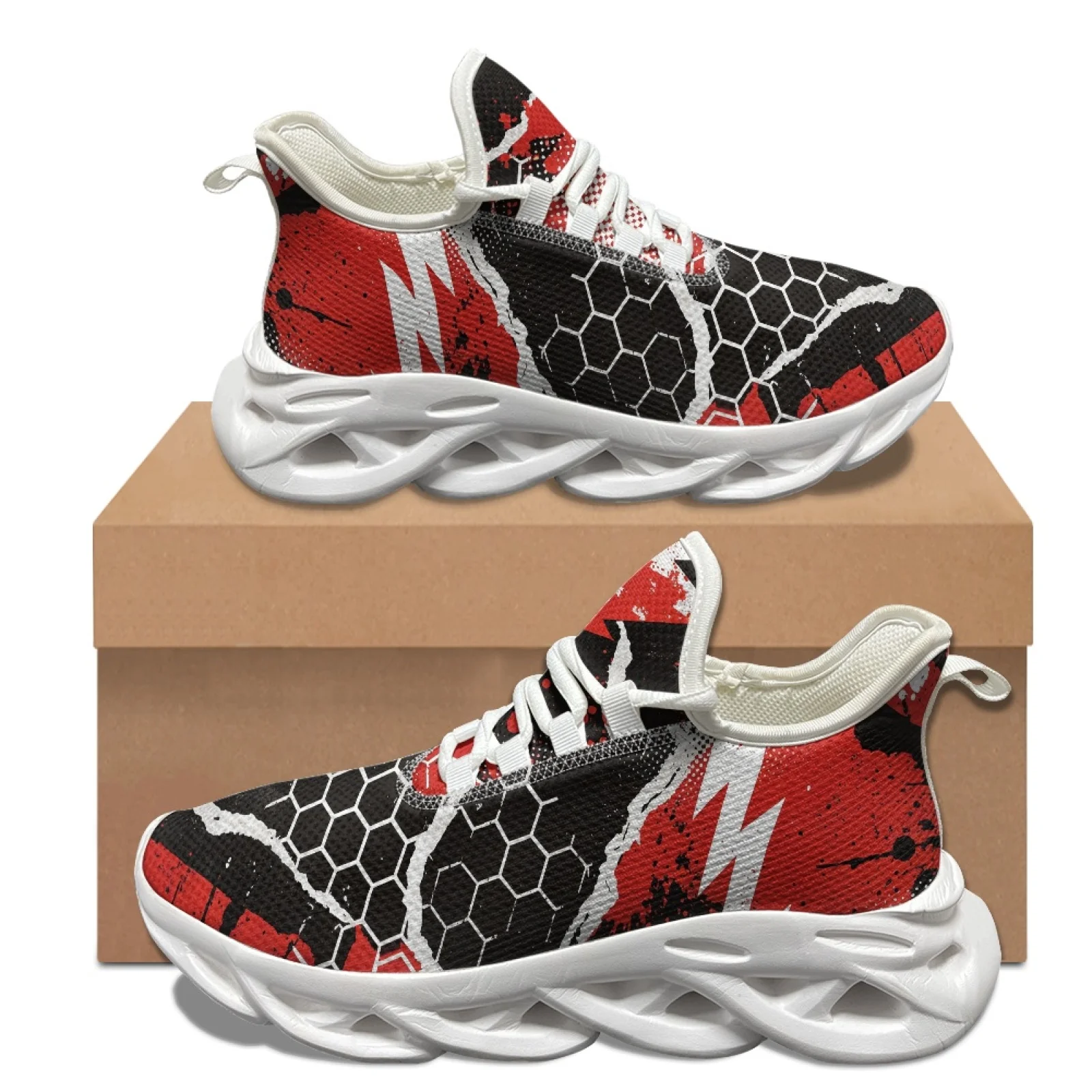 XIXIRIMIDO Red Running Shoes Women's Lightweight Sneakers Men's Commuter Shoes Comfortable Breathable Soft High Resilience 35-48