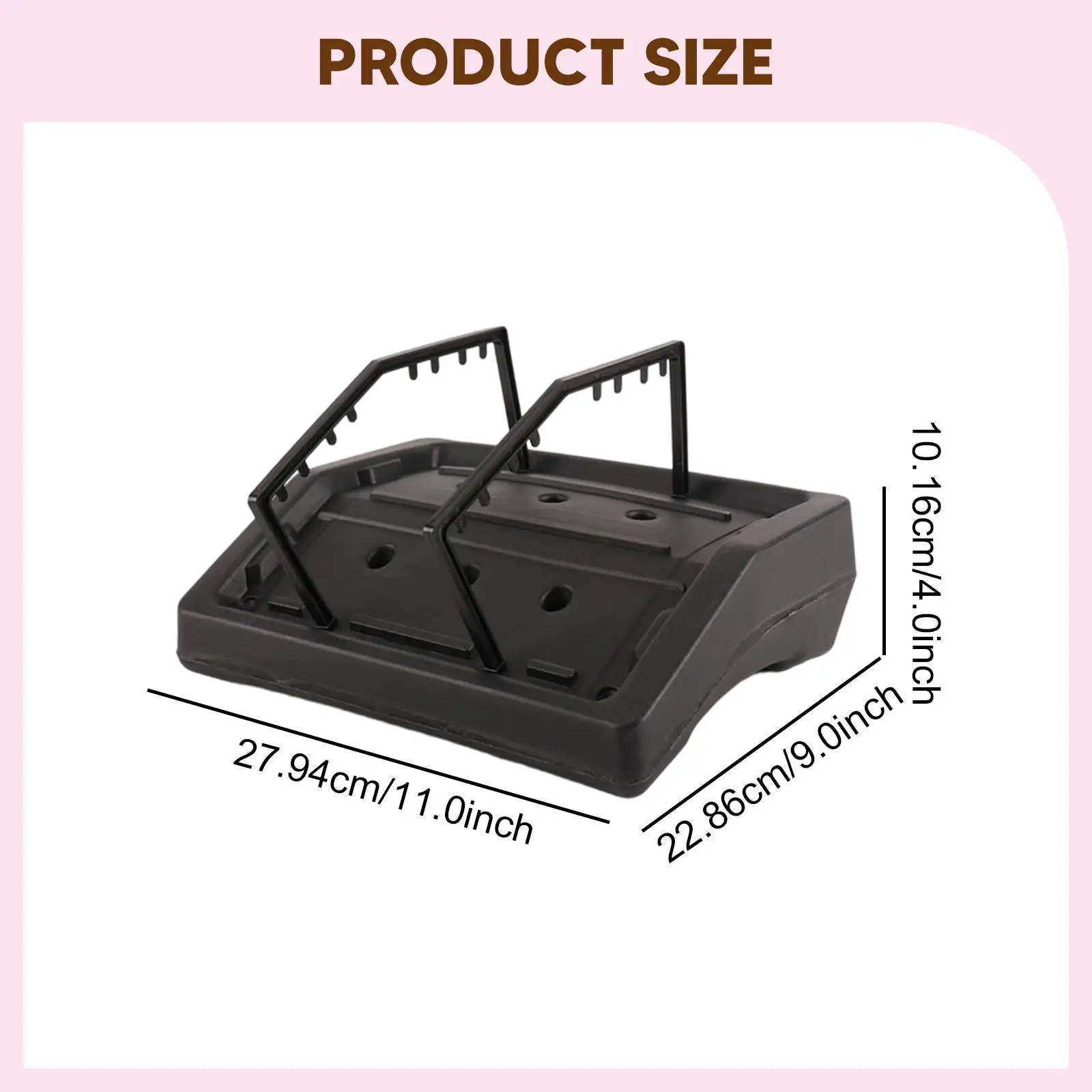 Durable Floral Casket Saddle Seedling Tray Black Plastic Flower Holder for Cemetery Funeral Display
