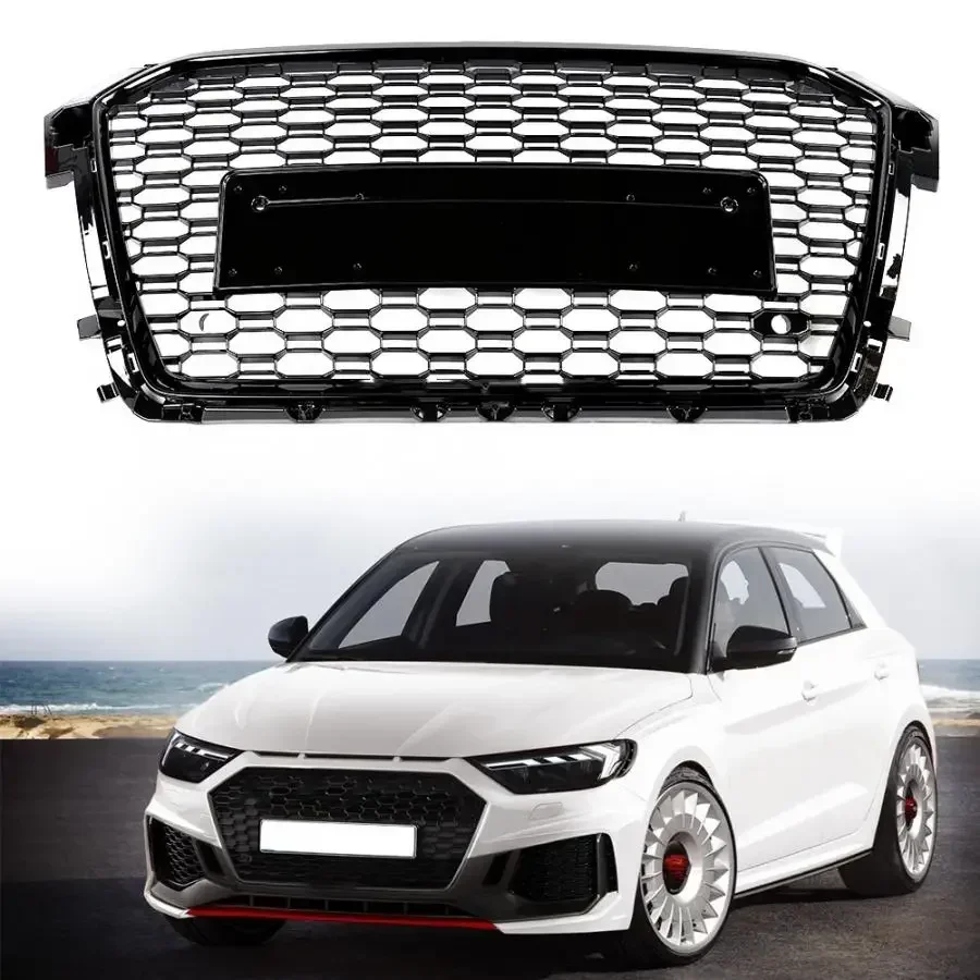 Black Car Front Bumper Grille Grill for Audi RS1 2015 2016 2017 2018 car accessories fast ship