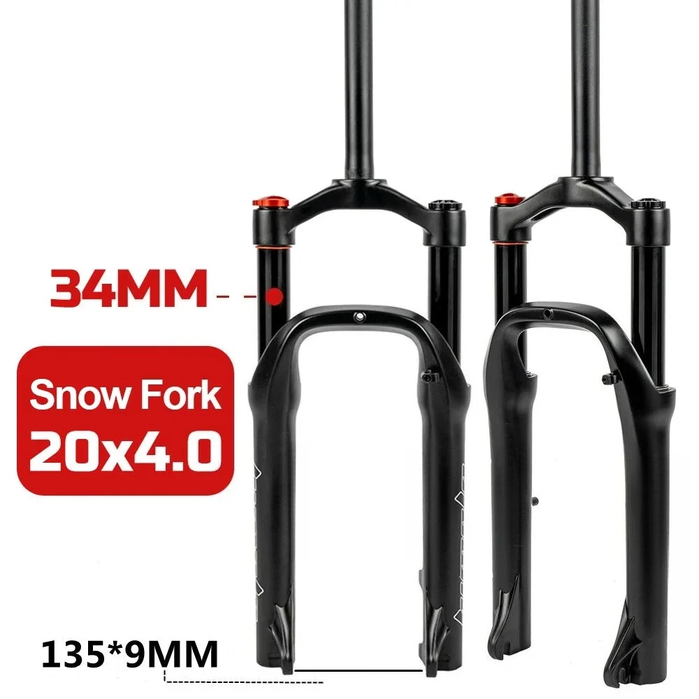 20 Inch Snow Bike Front Fork Beach Bike Shock Absorption Oil Spring Front Fork Aluminum Magnesium Alloy Wide Tire 4.0 135mm