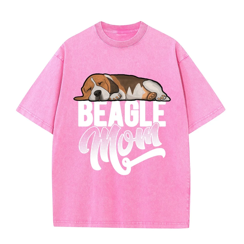 Beagle Mom Dog Lover Top 100% Cotton Women Gift Tshirt Pet For Men Oversized Tee Shirts Fun Cartoon Printed T Shirt Short Sleeve