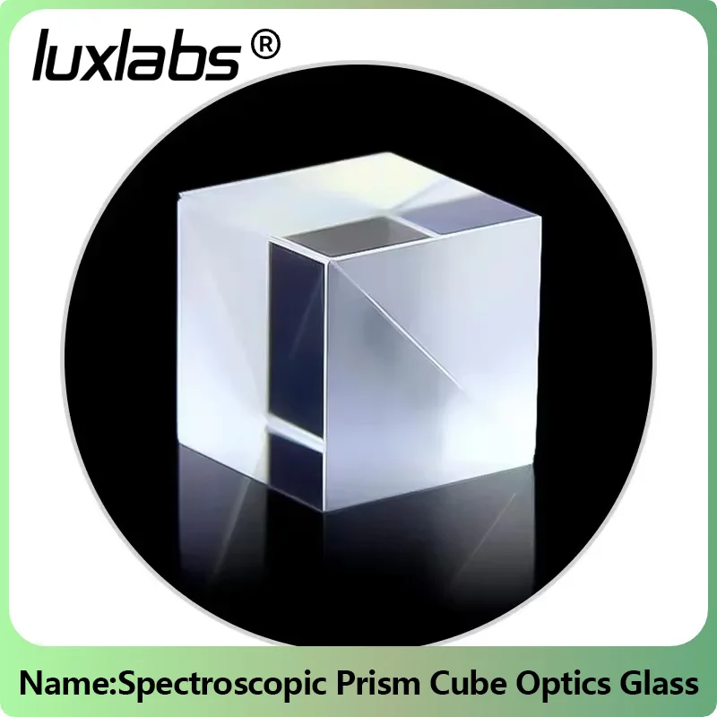 Spectroscopic Prism Cube Optics Glass Triangular Prism Semi-transparent and Semi-reflective Spectroscopic Glass Optics