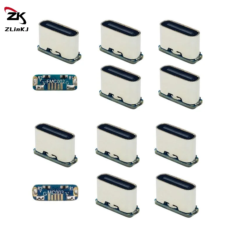 (ZYDD01) 2 uds puerto de carga para soldadura PCB adaptador de reparación DIY conector USB tipo C conector hembra 5 pines SMD SMT tipo C enchufe