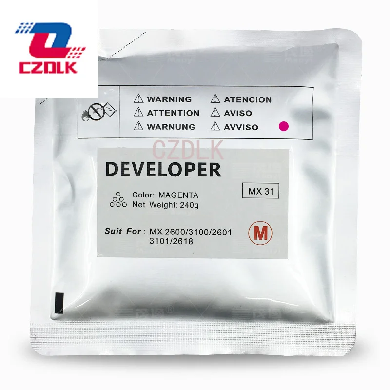 1X Pengembang MX-31 Baru yang Kompatibel untuk Sharp MX-2600N 3100N 2601N 3101N 2618N 240G Bubuk Pengembang