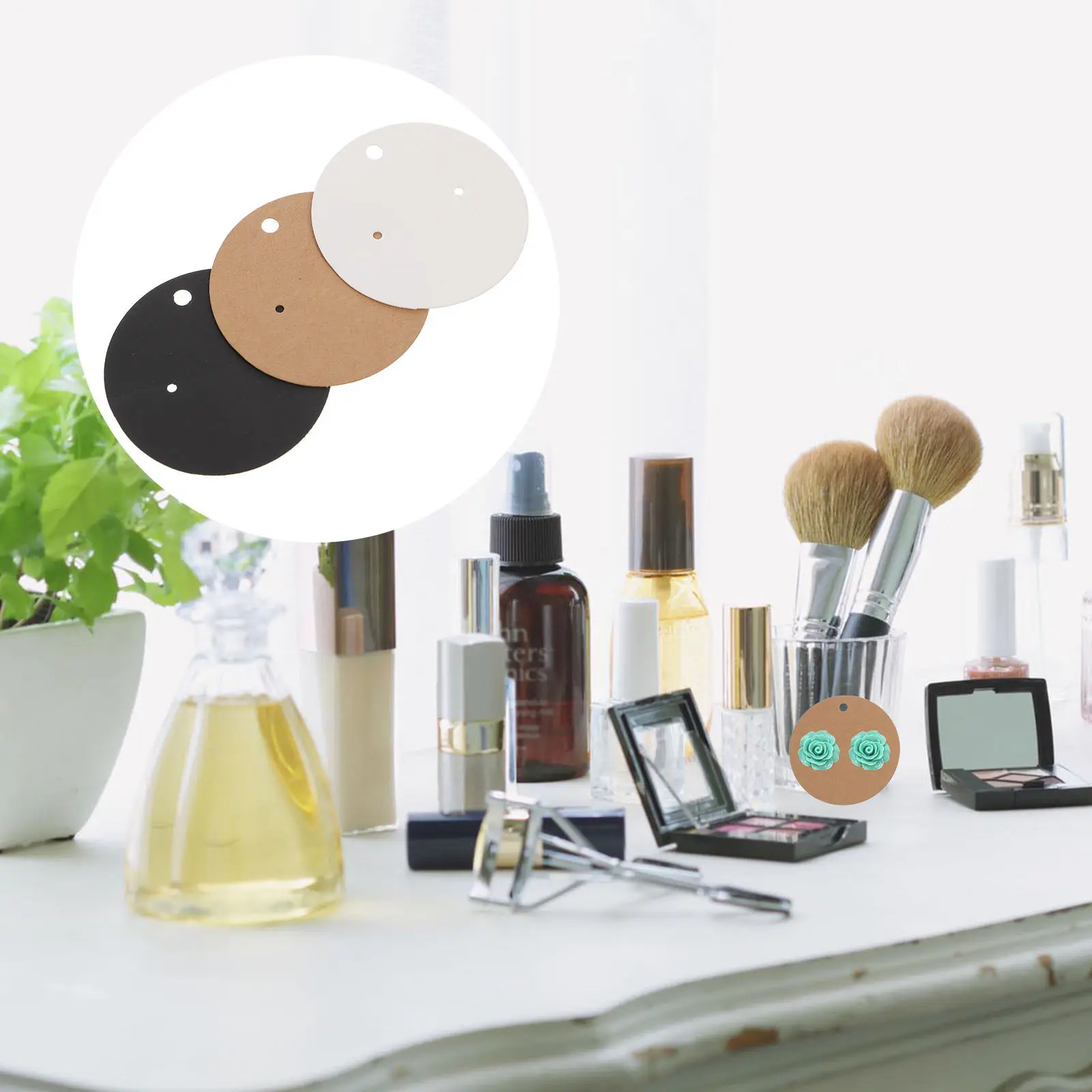 

300 шт. картонных круглых карточек для демонстрации серег, держатели для ювелирных изделий, для розничных магазинов и домашней организации, экологичные