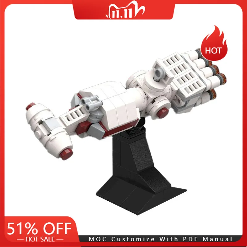 

163 шт. MOC Star Battle Runner модель с подставкой, строительные блоки, кирпичи, креативная сборка, игрушки, подарки на день рождения, Рождество