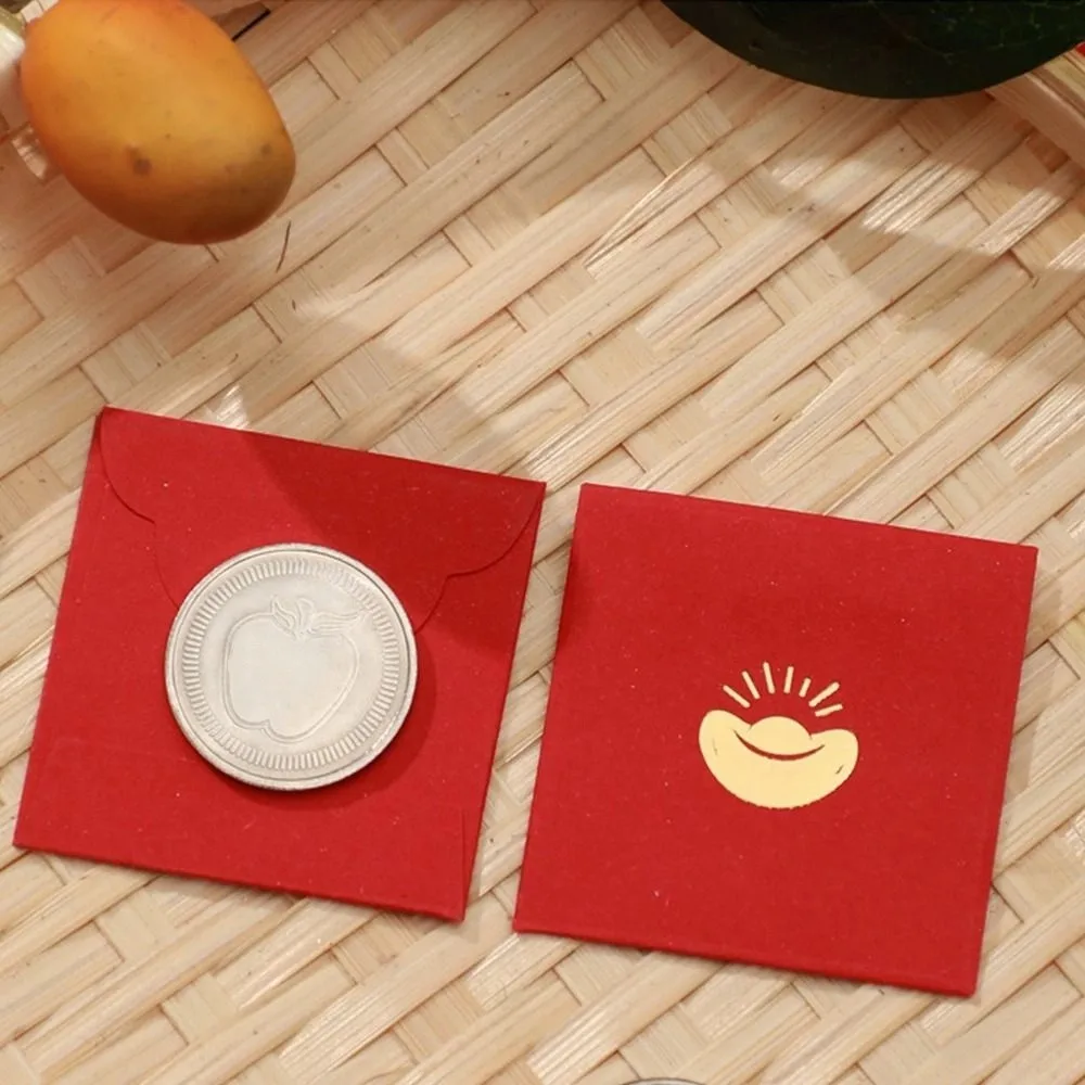 10PCS Chinese New Year Packet Mini Coin Money Pockets Dragon Pattern Small Size Red Envelope Best Wishes HongBao Spring Festival