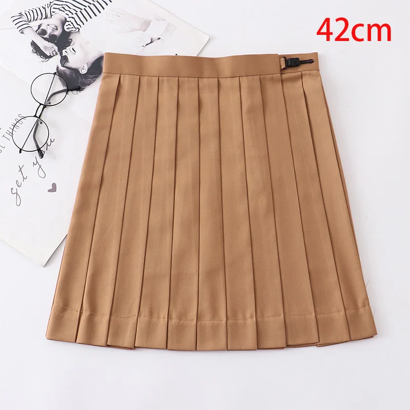 2024 Japanese Korea School Dresses Sailor Suit JK Uniform Pleated Skirt 42cm 45cm Knee-length Short Skirt White Red Khaki