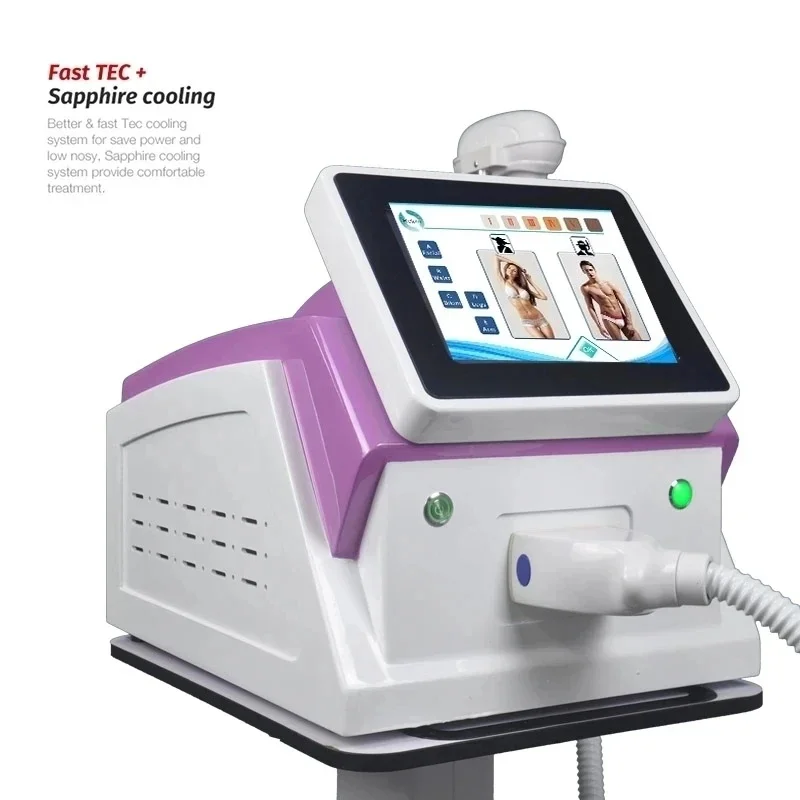 Portable Permanent Three Wavelength Diode Laser Freezing Painless Whole Body Hair Removal Machine 755nm 808nm 1064nm