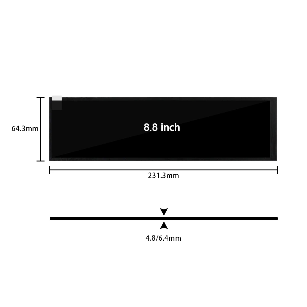 Imagem -02 - Original Hannstar Hsd088ipw1 A00 Ips Display 1920*480 8.8 Polegada Módulos de Exibição Lcd Supermercado Prateleira Exibição Fhd Tela