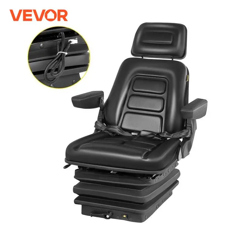 

VEVOR Replacement Tractor Seat Suspension Angel Adjustable with Seat Belt and Lock for Mowers Excavators Graders Wheel Loaders