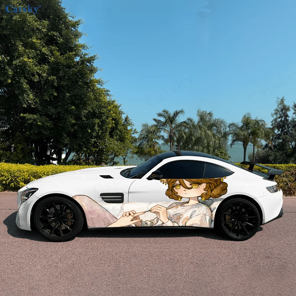 

Мисс хомяк креативный узор наклейки кузов автомобиля дверь боковые модные наклейки две декоративные листы подходят для всех автомобилей винил