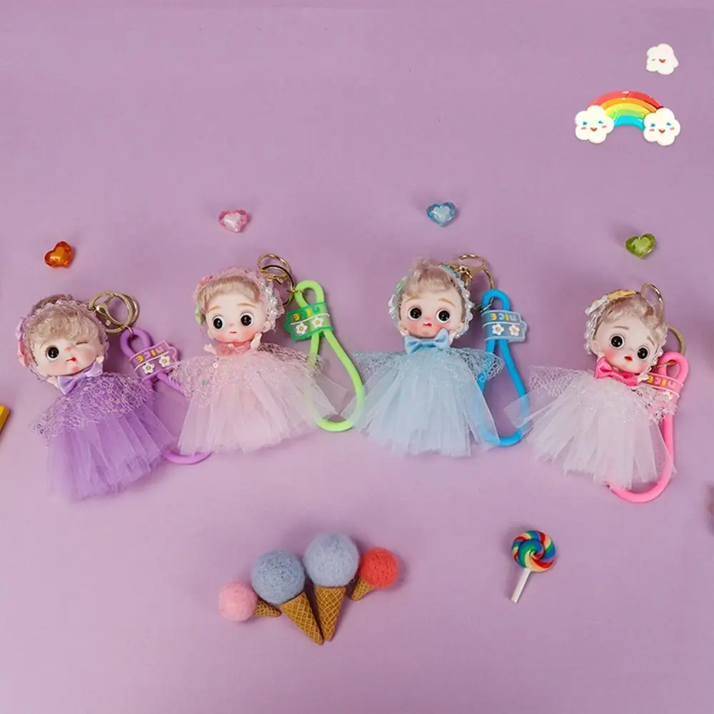 Cute PVC Doll Pendant Hanging Ornament Bag Accessories Car Key Ring Bag Charm for Barbie Doll Bag Decoration Cartoon