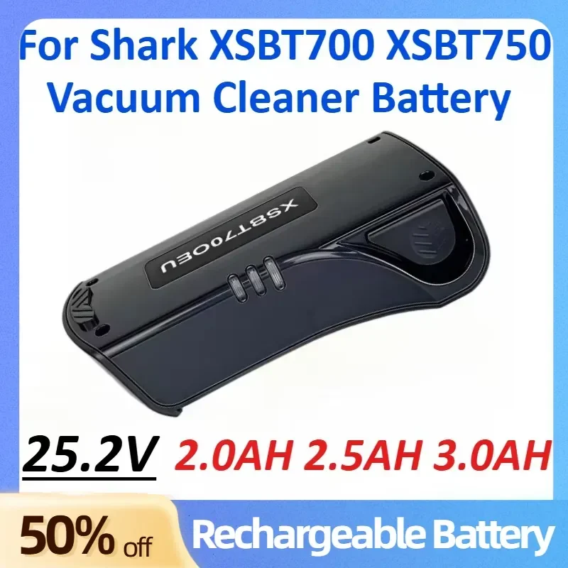 25.2V 2.0AH 2.5AH 3.0AH Cordless Floor Cleaner Vacuuming Rechargeable Battery for Shark XSBT700 XSBT750 Vacuum Cleaner