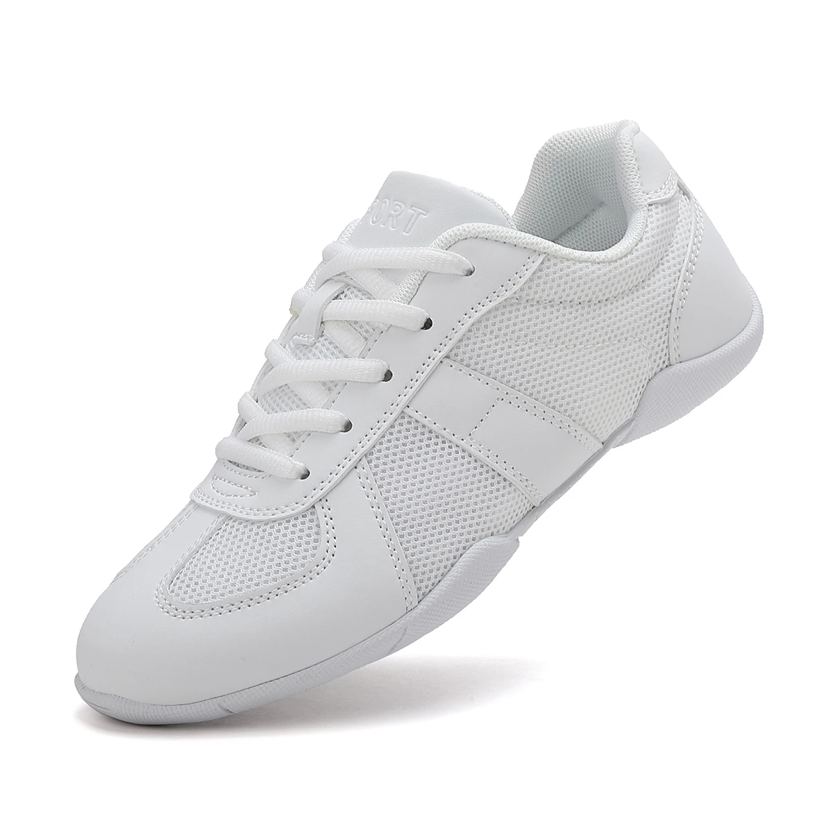 

White Cheer Shoes Women Girls Lightweight Cheerleading Shoes Comfortable Competition Cheer Sneakers Performance Training 2530