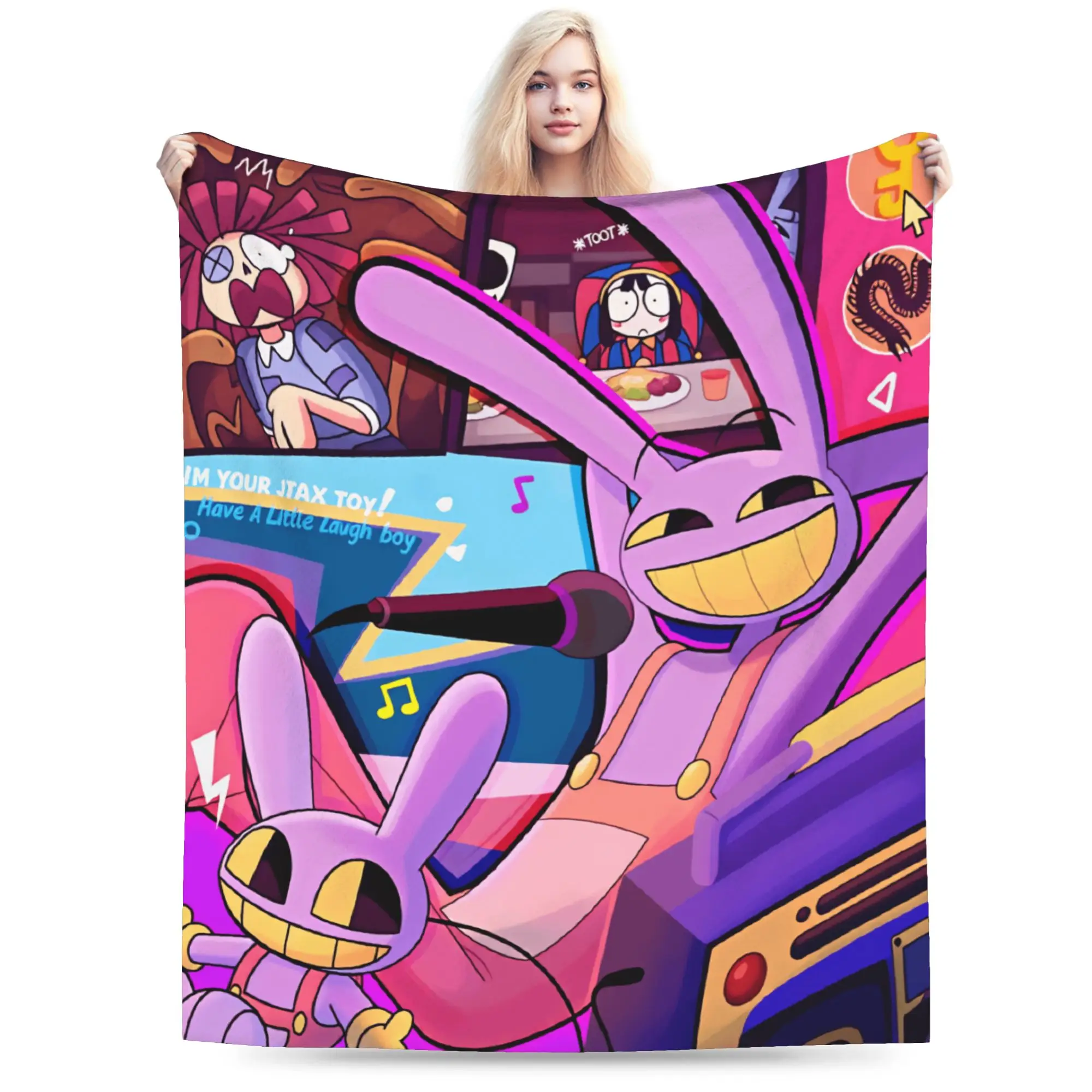 A-Amazing D-Digital C-Circus T-TADC Flannel Blankets Girls  Cozy Throw Blanket Autumn Living Room Bedspread Sofa Bed Cover