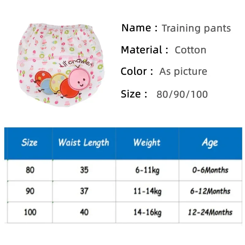 1/2/3PCBaby Training Pants Panties Baby Diapers Reusable Cloth Diaper Nappies Washable Infants Children Underwear Nappy Changing