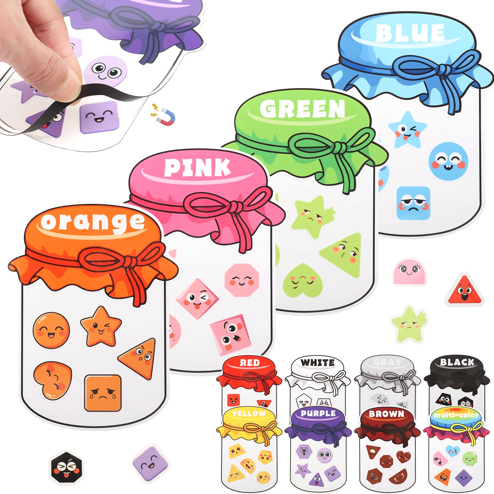 12 Pcs Fun Magnetic Color Sorting Set Safe Color Recognition Fridge Magnets Kids Fine Motor Skill Color Sorting Toy for Aged 2-6