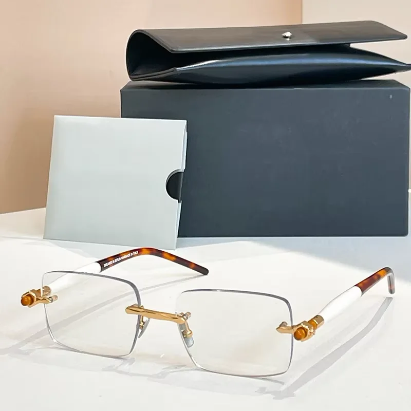 

Ins Maske P56 Rimless Rectangle Sunglasses for Men and Women High Quality UV400 Outdoor Brand Designer Luxury Retro Eyeglasses