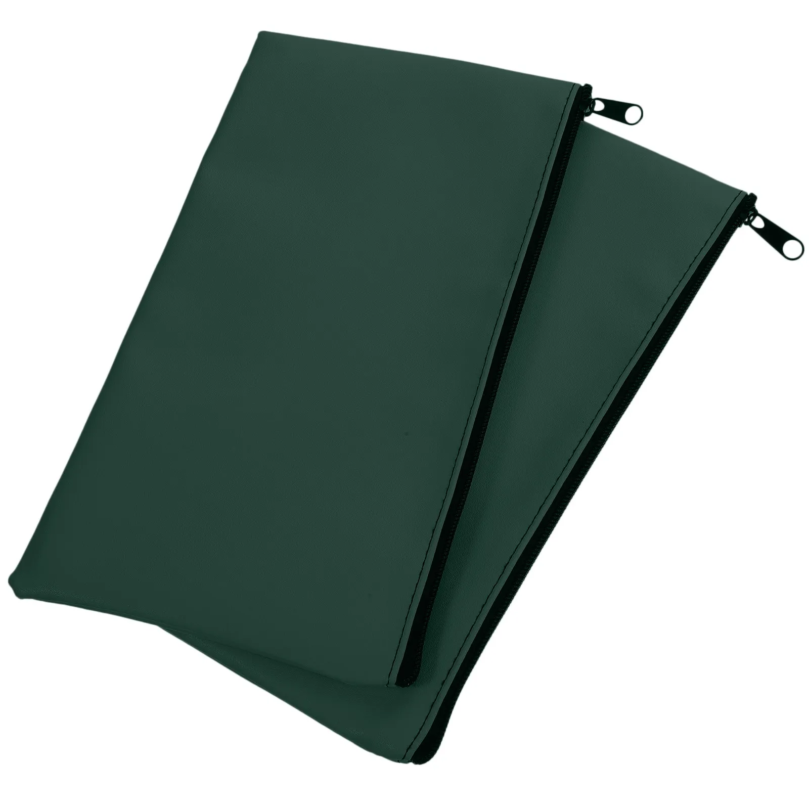 

2Pcs PU Money Bag with Aluminum Alloy Zipper Secure Receipt Organizer for Cash Checks Bills Documents