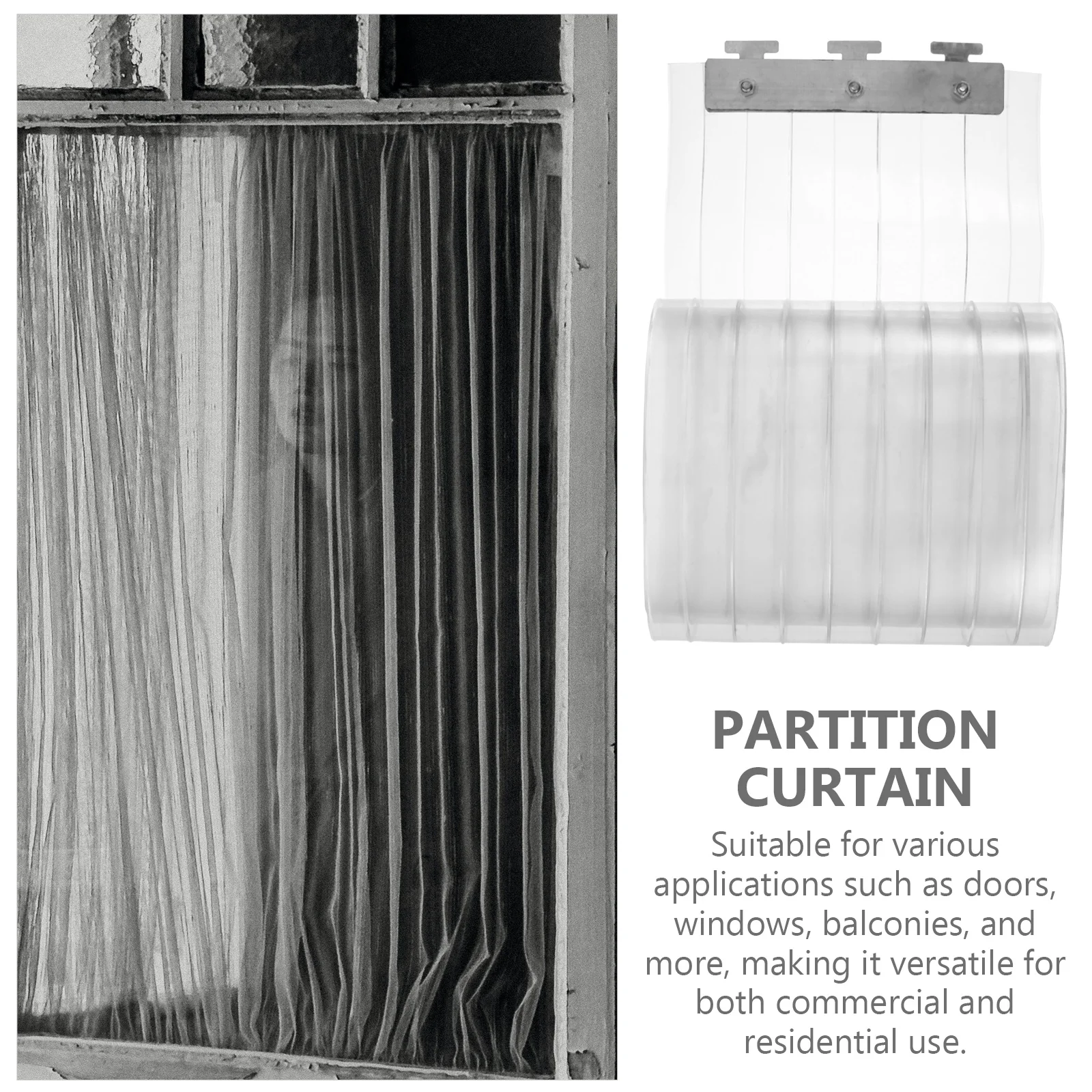 

Plastic Door 1 Pack Transparent Windproof Strip Curtain For Market Partition Warm Door Insulation Seal Strip Clear Shower