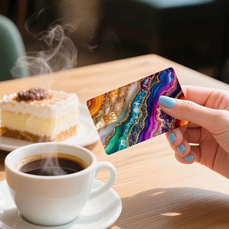 1/3Pcs Marble Pattern Card Skin Stickers, Debit Transit Key Card Decals, Waterproof Decor Skins for DIY Card Personalization