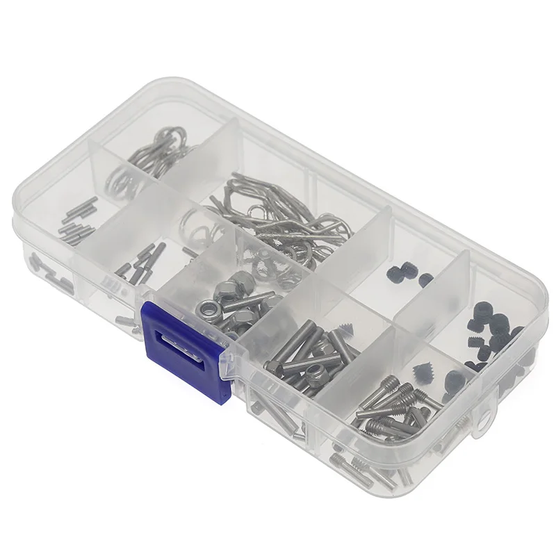 مجموعة أجزاء عالمية سهلة فقدان السيارة بجهاز التحكم عن بعد Rc | موصل سداسي (1-3 مم)، دبوس وتد، عمود محرك أقراص DVD، مسامير M3/M4 من خلال الماكينة، مشبك غلاف السيارة | متوافق مع مقياس 1/8 إلى 1/24 #4