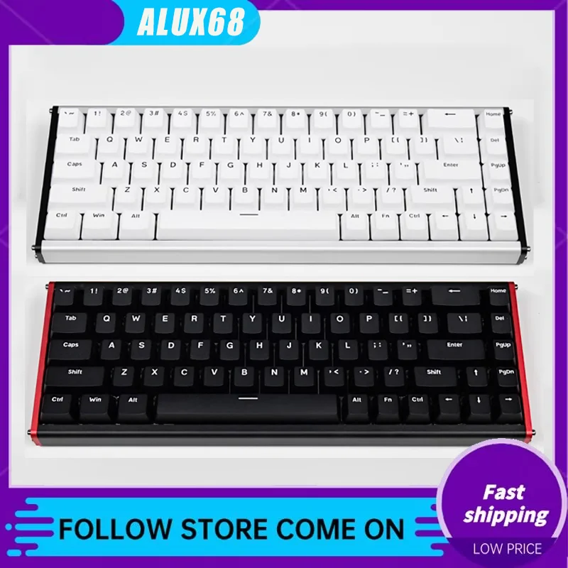 Ajazz Alux68 Magnetic Axis Mechanical Keyboard All Aluminum Cnc Contour Line Wired Gaming Esports Customized Hot Plug