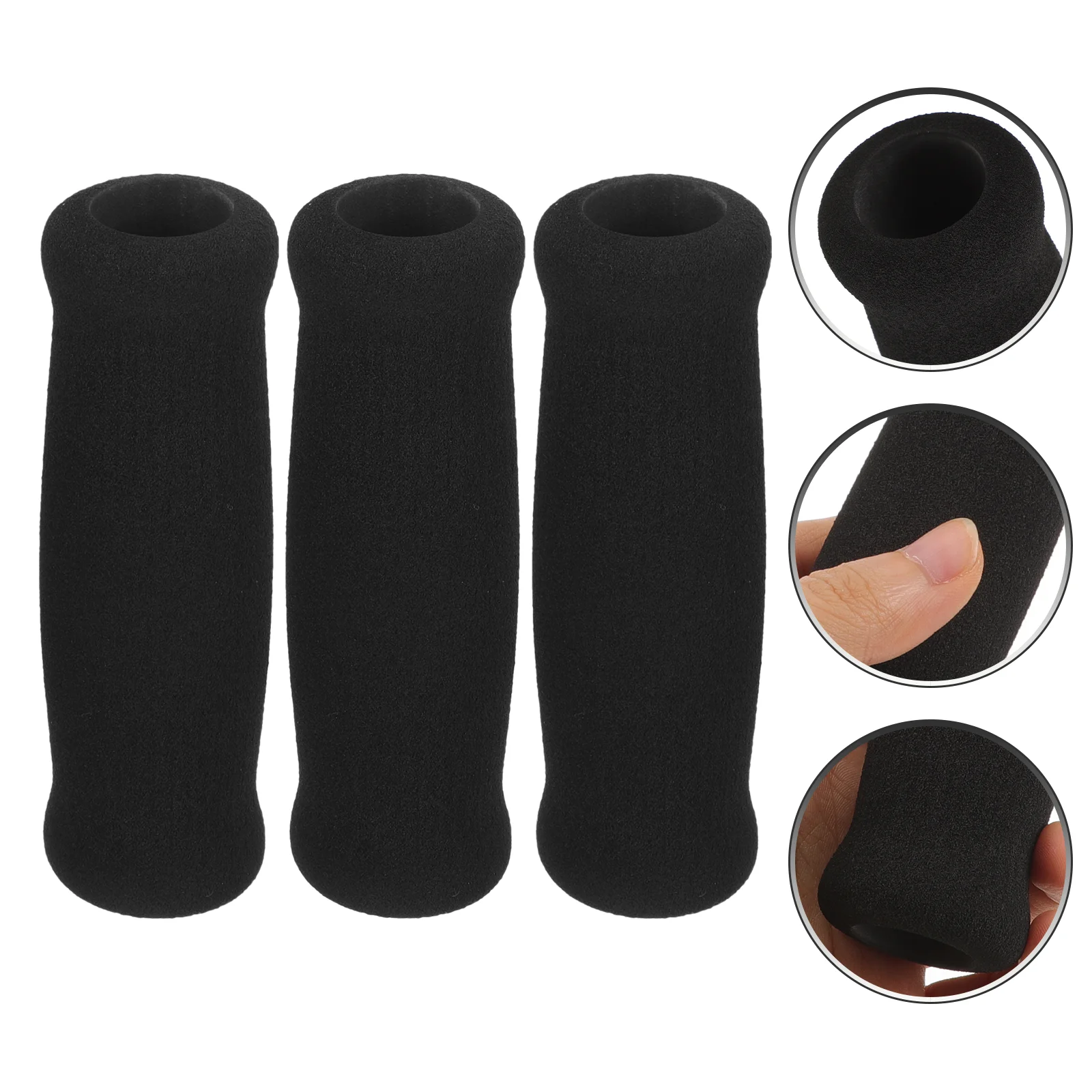 

Handles Hiking Pole Walker Foam Sponge Grip Walking Stick Cover 4pcs (black) Strollers Crutch Parts Cane Grips