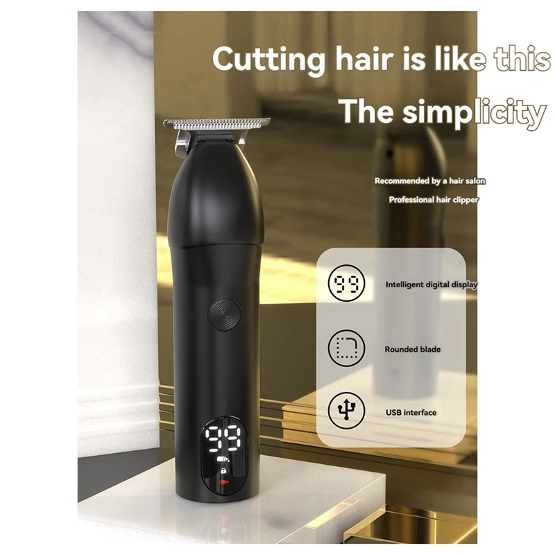 ผู้ชายผมTrimmer USBชาร์จสมาร์ทหน้าจอพร้อมใบมีดเหมาะสําหรับหน้าอกขาหนีบผมCare