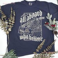 all aboard Polar Express unisex tee long or short sleeves