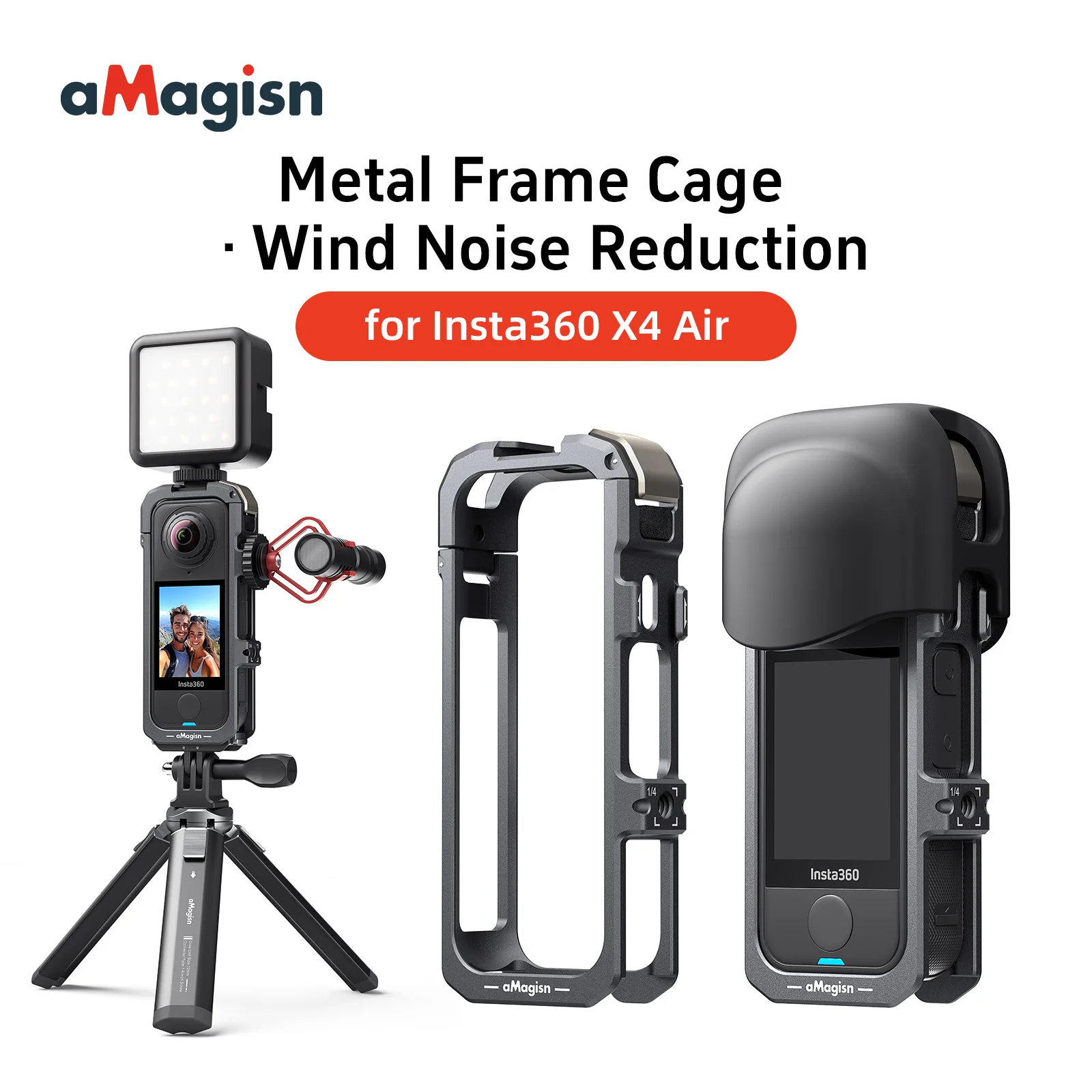 �y�Z�[�����zaMagisn X4 Air �J�����P�[�W ���^���ی�t���[�� �V���R�������Y�L���b�v�t�� ���h�t�H�[������ Insta360 X4Air �A�N�Z�T���[�p