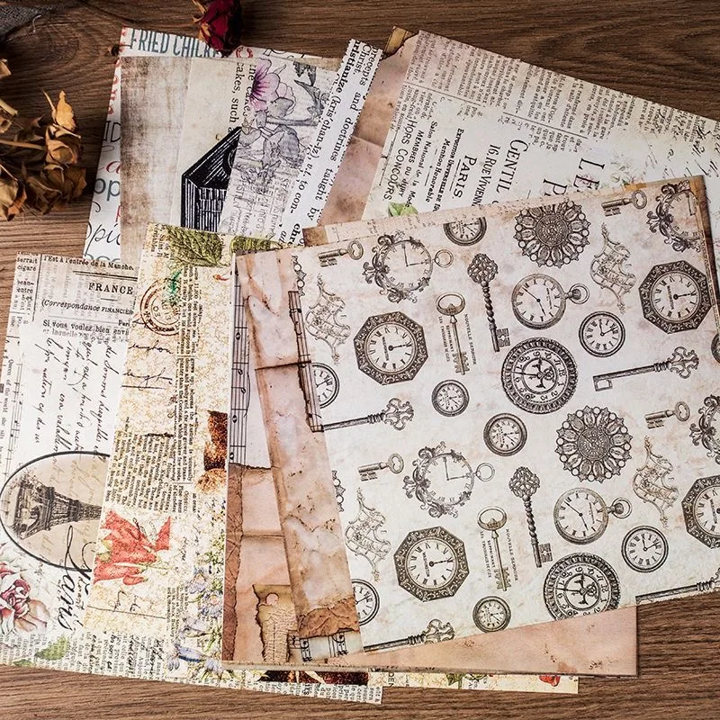 40 pcs Vintage Scrapbook Paper Kit, Retro European Letter and Background Paper for Junk Journal, Collage, Scrapbooking, DIY