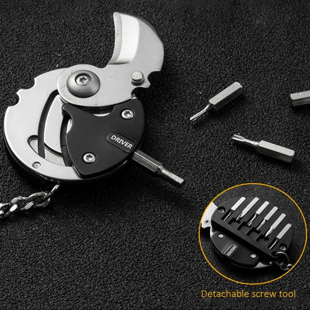 متعددة الوظائف المفاتيح مفك مسدس عملة في الهواء الطلق EDC أداة مسدس للطي عملة سكين جيب أضعاف كولتيلو والعتاد تبول