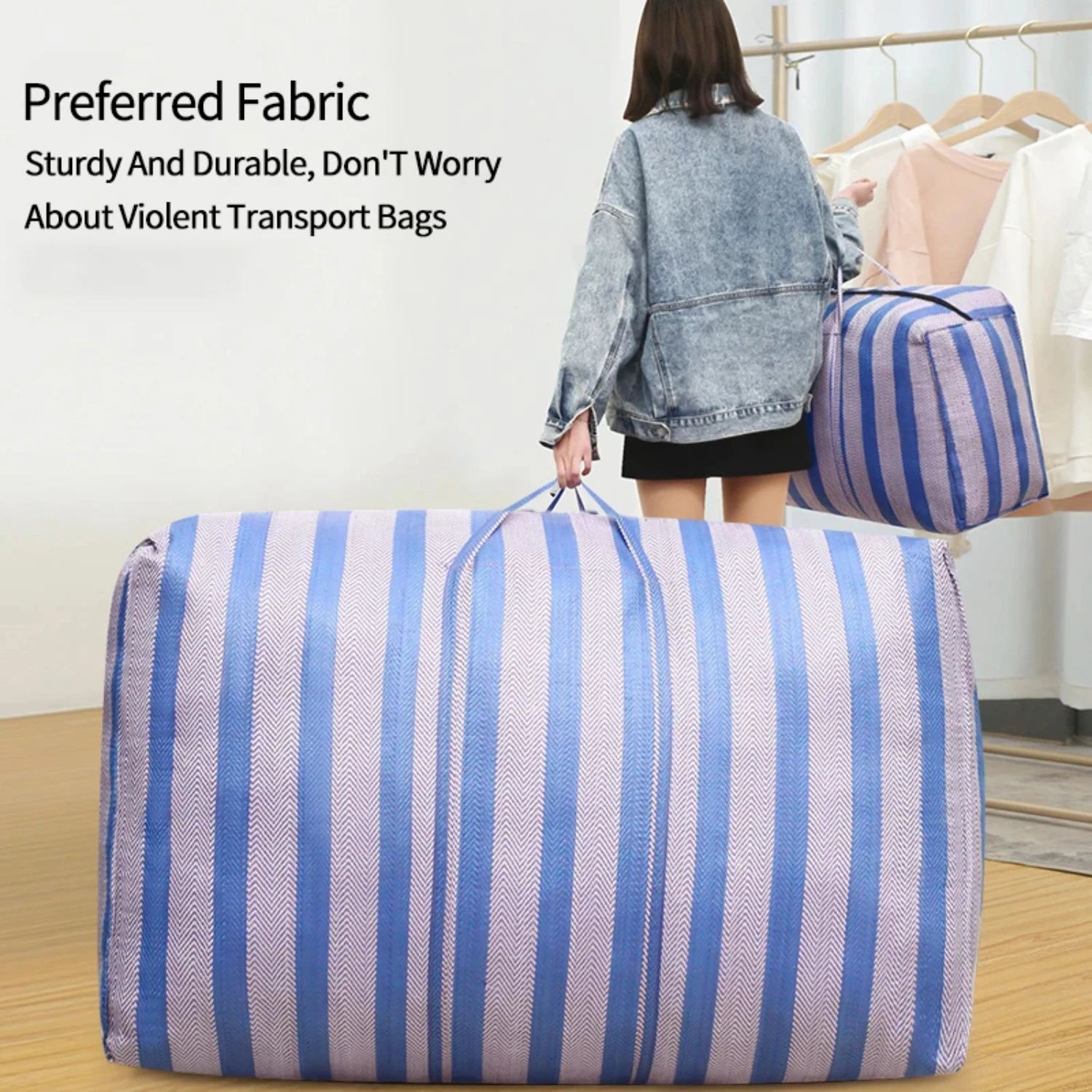 Super Large Capacity Multifunctional Portable Striped Dust-proof Quilt Organizers Luggage Packing Bag Mylar bags  g Frezzer bags