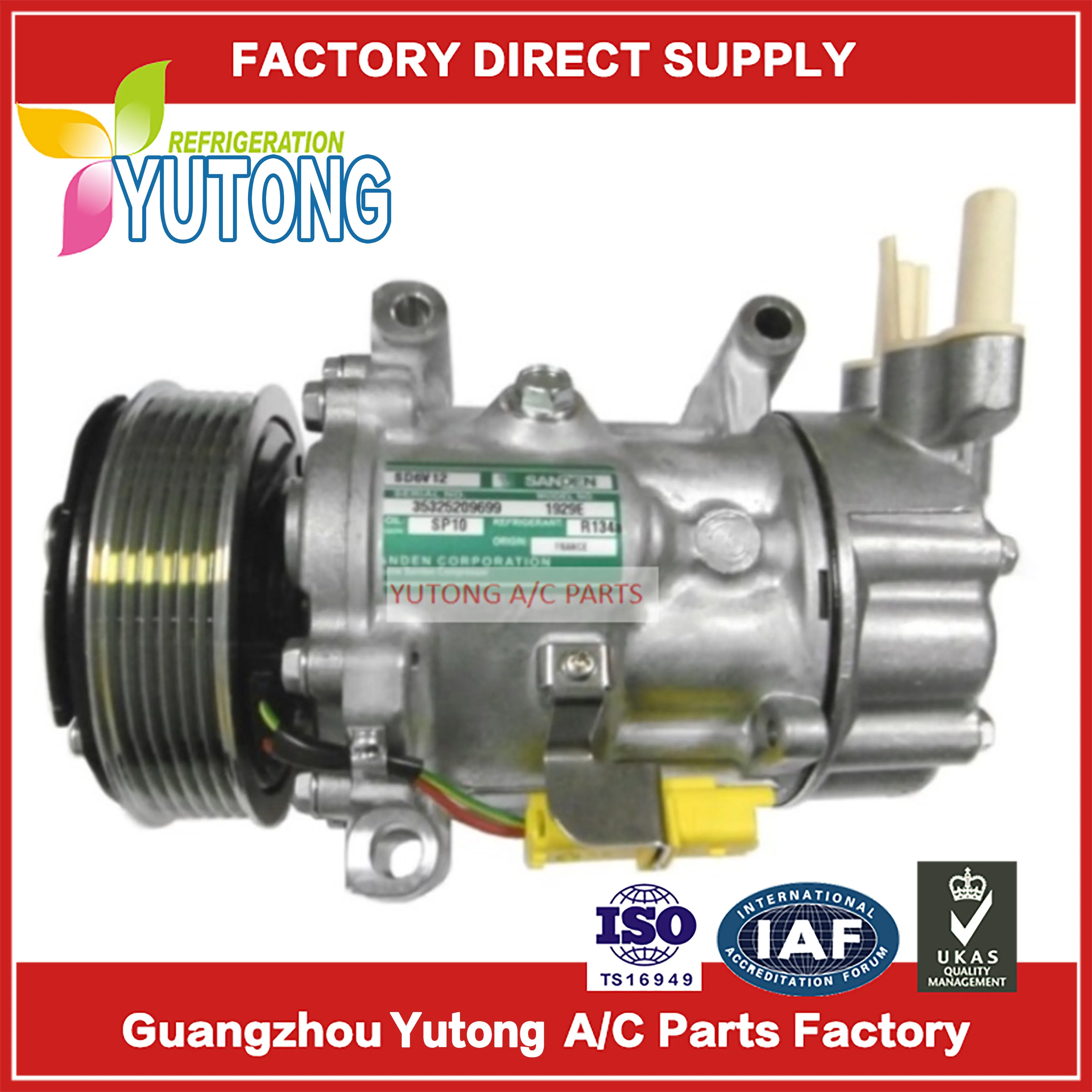 AC Compressor For Peugeot / Citroen/ Fiat  6453JL 6453KS 6453LF 6453LN 6453QE 6453QF 6453QG  9671456680  9655191680 6453CF