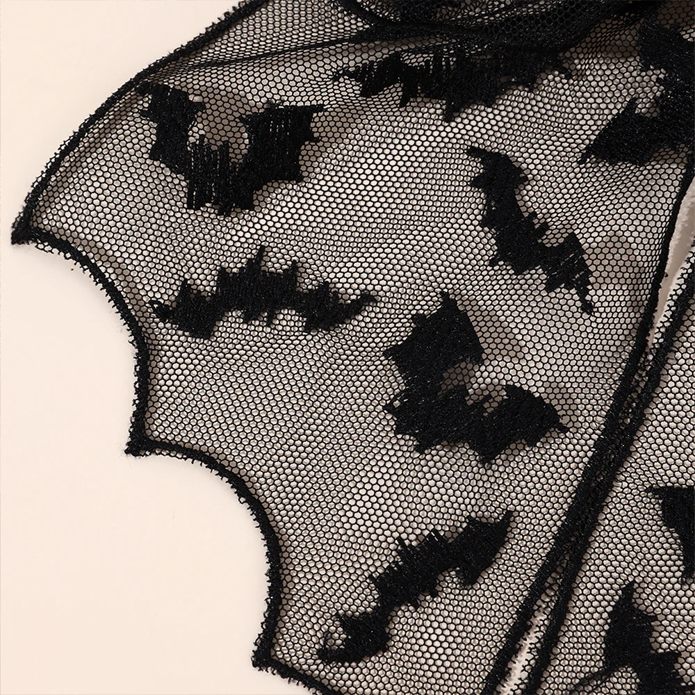 Halloween Bat Bow Hair Clips Bat Embroidery Lace Tulle Veil Gothic Hairpins Spooky Cosplay Hair Accessories For Women Girls view 6